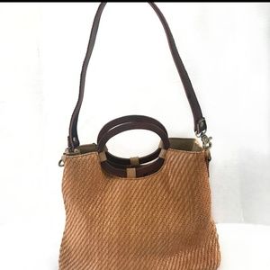 Vintage Fossil Straw and Leather